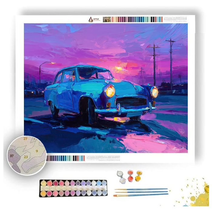 RETRO MOMENT COBALT - Paint by Numbers Full Kit