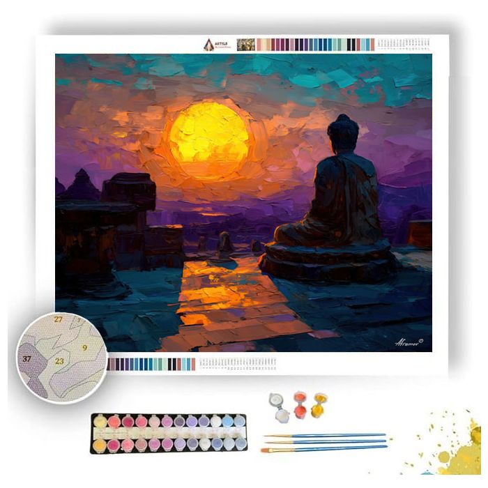 VIOLET SUNRISE VIEW - Paint by Numbers Full Kit