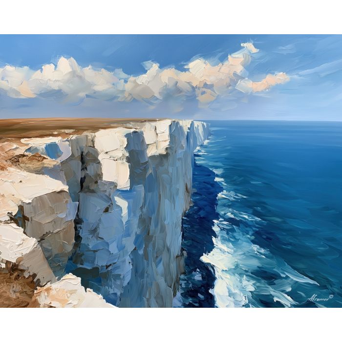 white chalk, cliffs ivory, chalk cliffs art, glowing reflections, textured oil painting, no signature art, remote landscape painting, natural wonder art, abstract landscape decor, bold color landscape