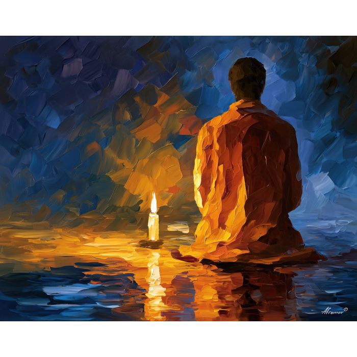 candle back, facing beside, candle back art, unrecognizable figure, people oil painting, palette knife portrait, thick brush strokes, hidden face art, silhouette painting, contour figure art