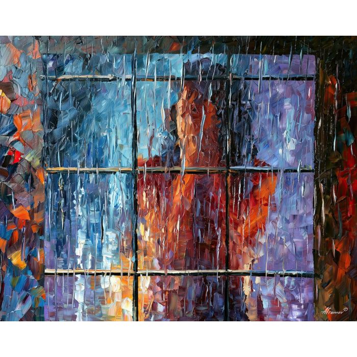 window ghost, softened rain, window ghost art, silhouette painting, contour figure art, faceless figure, expressive wall art, textured oil painting, afremov inspired, minimal detail art