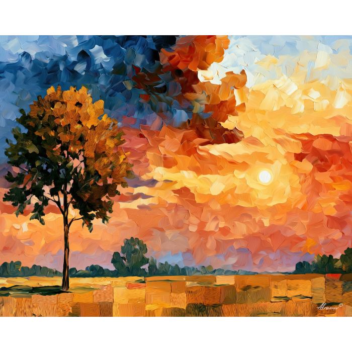 needlepoint skyfield, catches goldshadow, needlepoint skyfield catches goldshadow art, fiber art look, soft stitch art, crochet inspired art, embroidered landscape, textured wall decor, palette knife painting, thick brush strokes