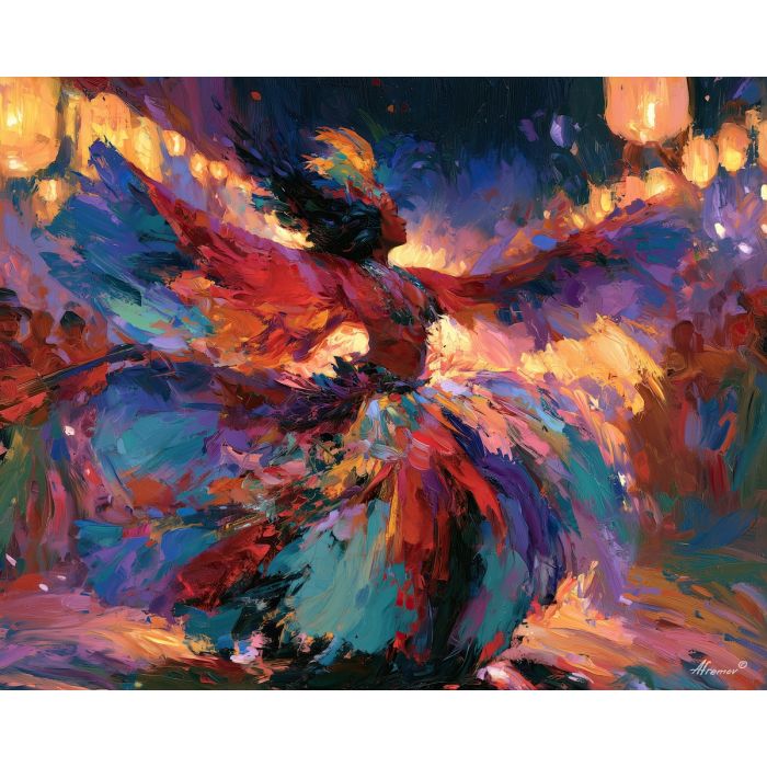 samba painting, Brazilian dance art, Brazil culture decor, oil painting, carnival inspired art, South America wall decor, colorful dancer painting, Brazilian music art, cultural wall art, samba wall decor