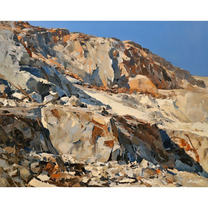 Coahuila fossil art, Mexican state painting, dinosaur fossil decor, oil painting, desert geology art, northern Mexico wall art, paleontology painting, regional heritage, fossil landscape, Coahuila decor