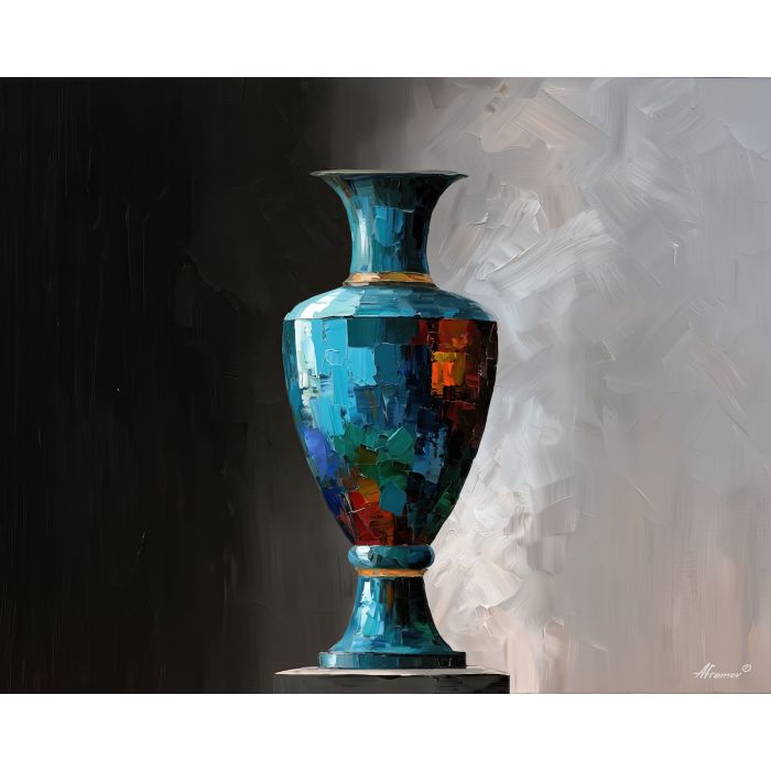 TURQUOISE VASE BW
