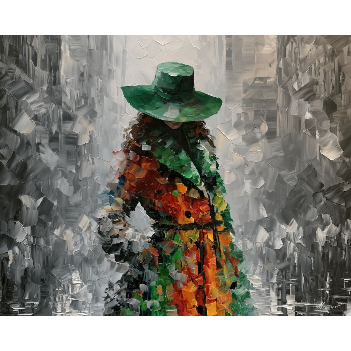 EMERALD HAT FIGURE BW