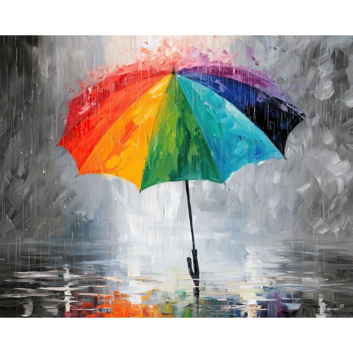 RAINBOW UMBRELLA BW