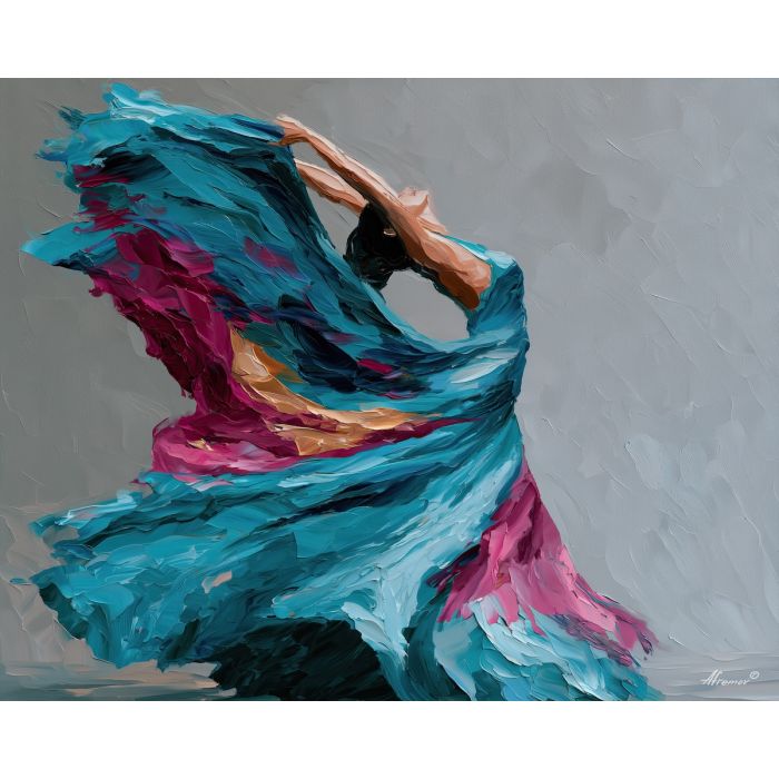 TURQUOISE DANCER POSE BW