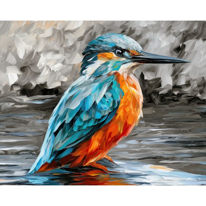 COLOURFUL KINGFISHER BW
