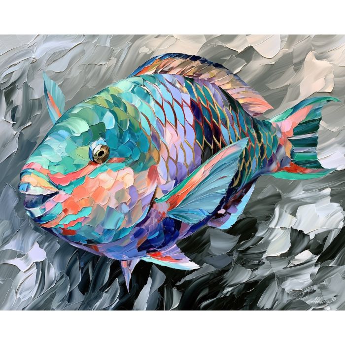 PARROTFISH SILVER CURRENT BW