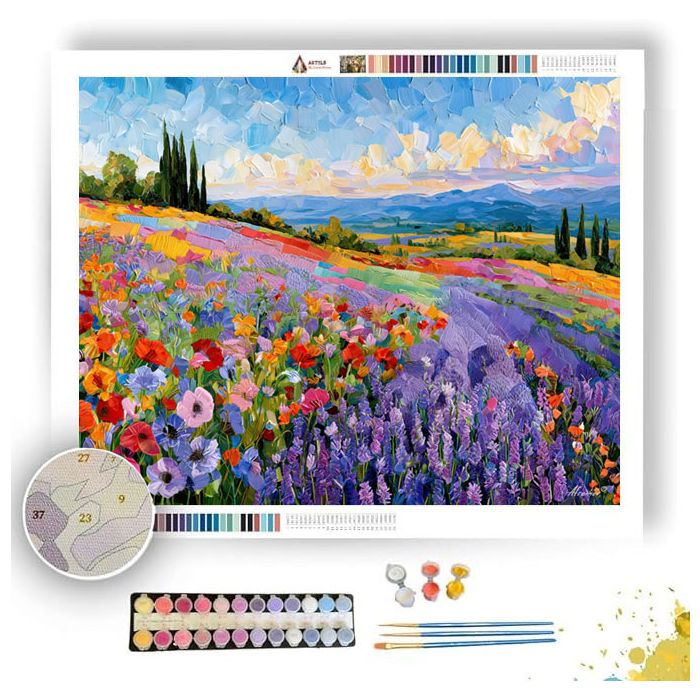 EMBROIDERED LAVENDERBREEZE MEADOW - Paint by Numbers Full Kit