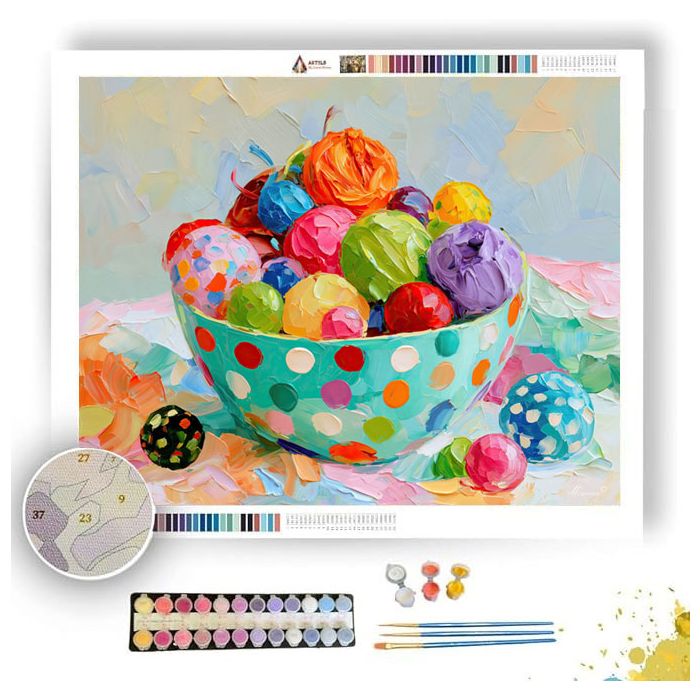 POLKADOT BOWL MINTMORNING - Paint by Numbers Full Kit