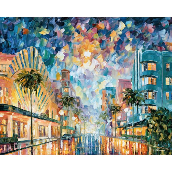 daisylight over, pearl boulevard, daisylight over pearl boulevard art, colorful architecture, minimal detail art, afremov inspired, daylight cityscape, modern wall art, textured oil art, neo deco art