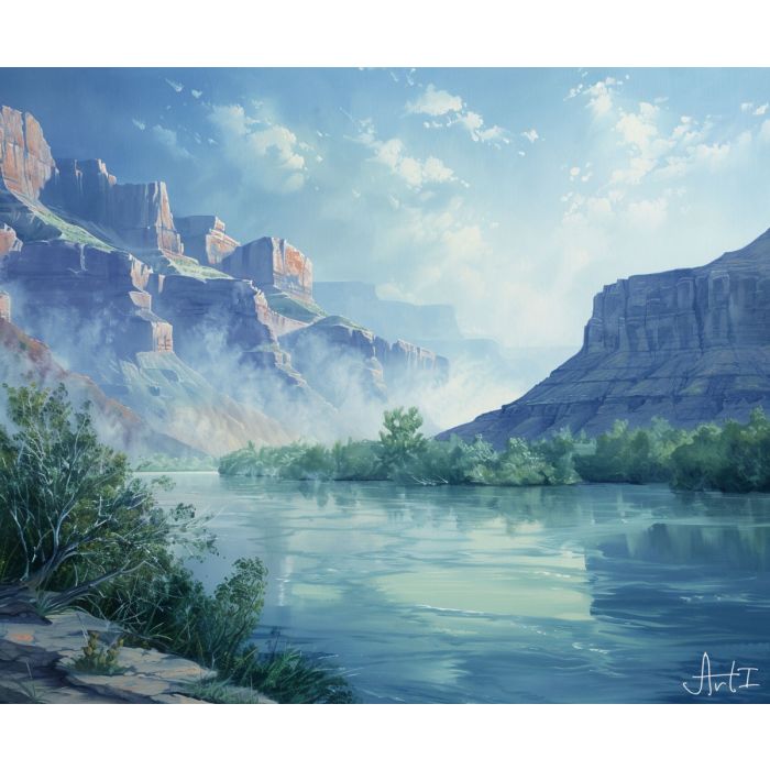 MISTY MORNING ON COLORADO RIVER