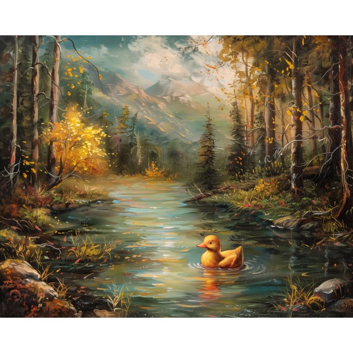 LONELY DUCK IN THE POND