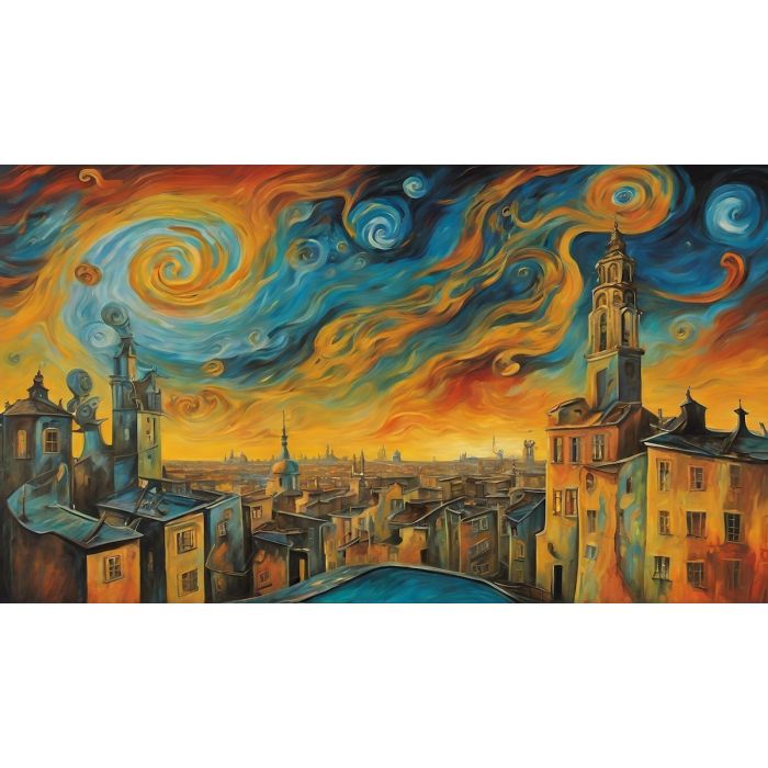 SURREAL SUNSET IN PSYCHEDELIC CITY