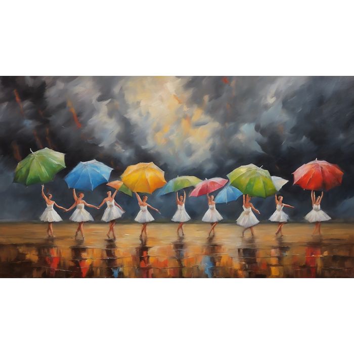 UMBRELLA BALLET IN THUNDEROUS SKIES