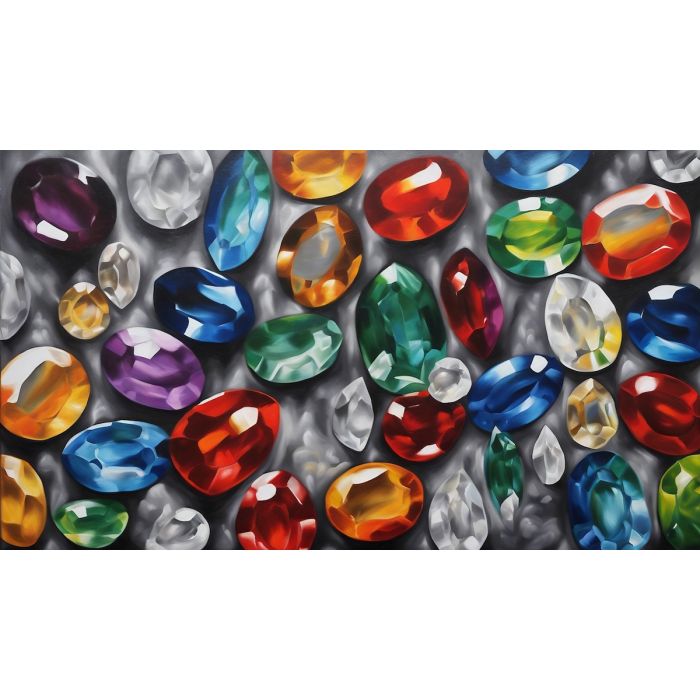 CHROMATIC GEMS ON A GRAYSCALE CANVAS