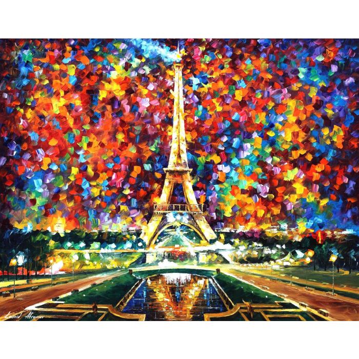 cityscape, eiffel tower painting