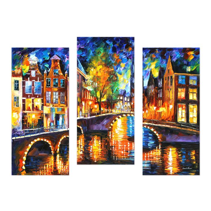 THE BRIDGES OF AMSTERDAM — PALETTE KNIFE Oil Painting On Canvas By ...