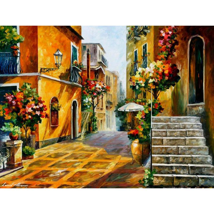 Leonid Afremov, oil on canvas, palette knife, buy original paintings, art,  famous artist, biography, official page, online gallery, scape,  outdoors, autumn, town, park, leaf, fall, European cities,  city, night, streets, rain, Italy, Venice