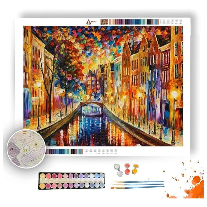 AMSTERDAM NIGHT CANAL - Paint by Numbers Full Kit