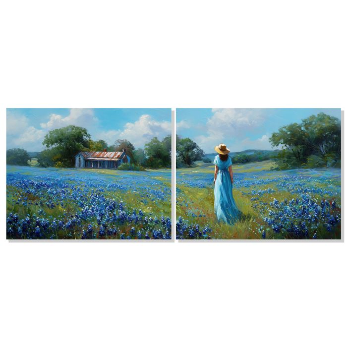 BLUEBONNET FIELD WALK - SET OF 2
