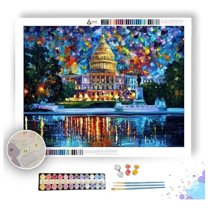 CAPITOL AT NIGHT WASHINGTON - Paint by Numbers Full Kit