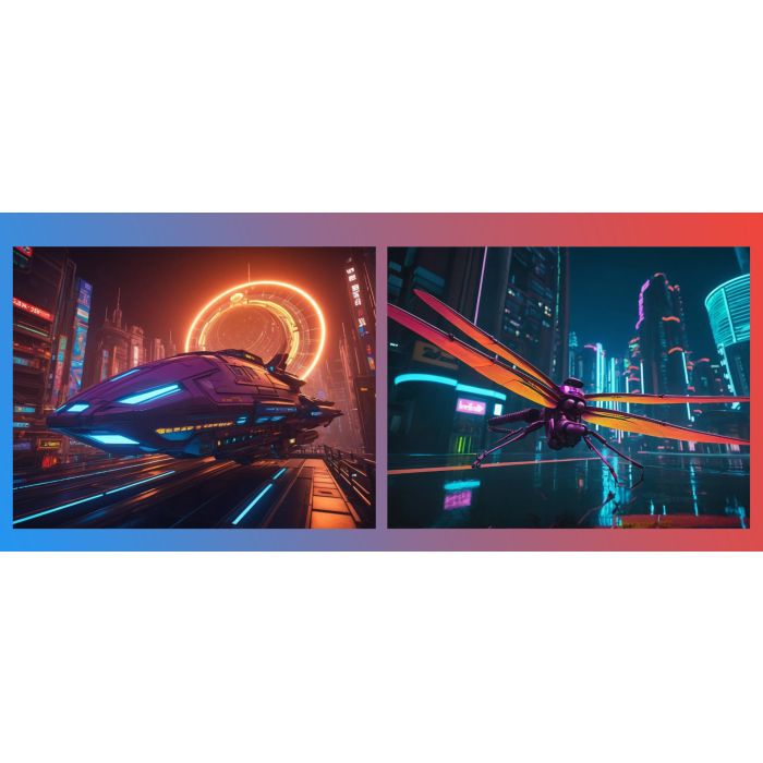 Set of 2 fantastic paintings "Future"