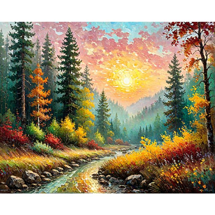 Autumn Forest at Sunset