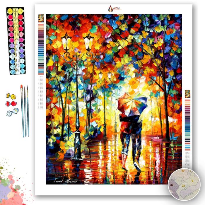 COUPLE UNDER ONE UMBRELLA - Paint By Numbers Full Kit