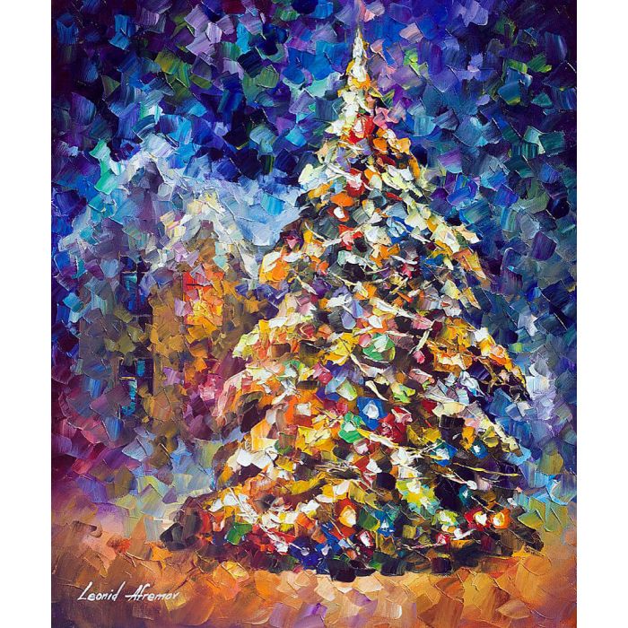 christmas tree paintings on canvas