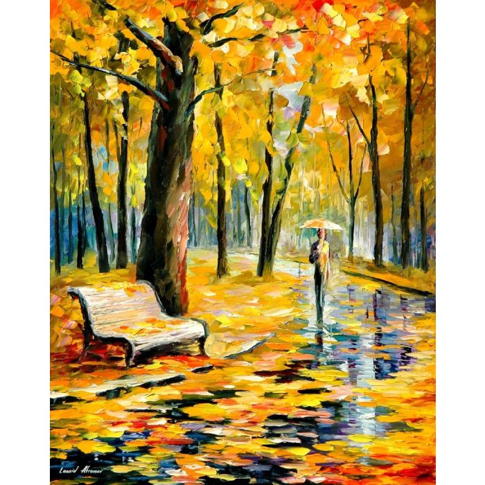 FALL RAIN IN PARK