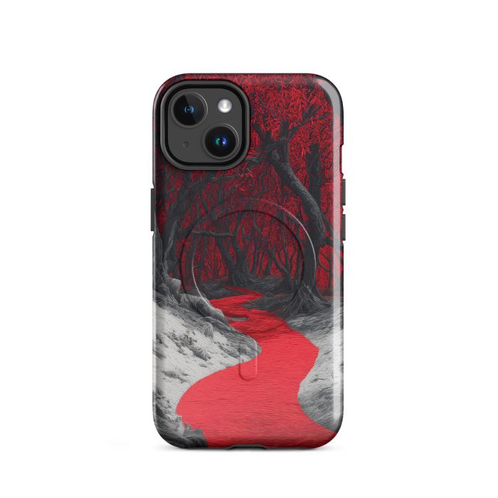 RED THREAD PATH B&W - iPhone 14 MagSafe® tough case for iPhone®