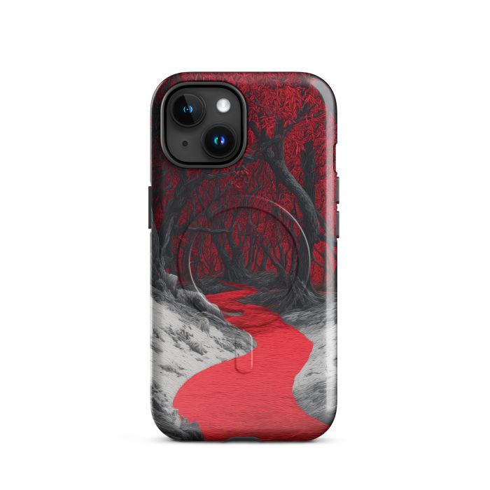 RED THREAD PATH B&W - iPhone 15 MagSafe® tough case for iPhone®