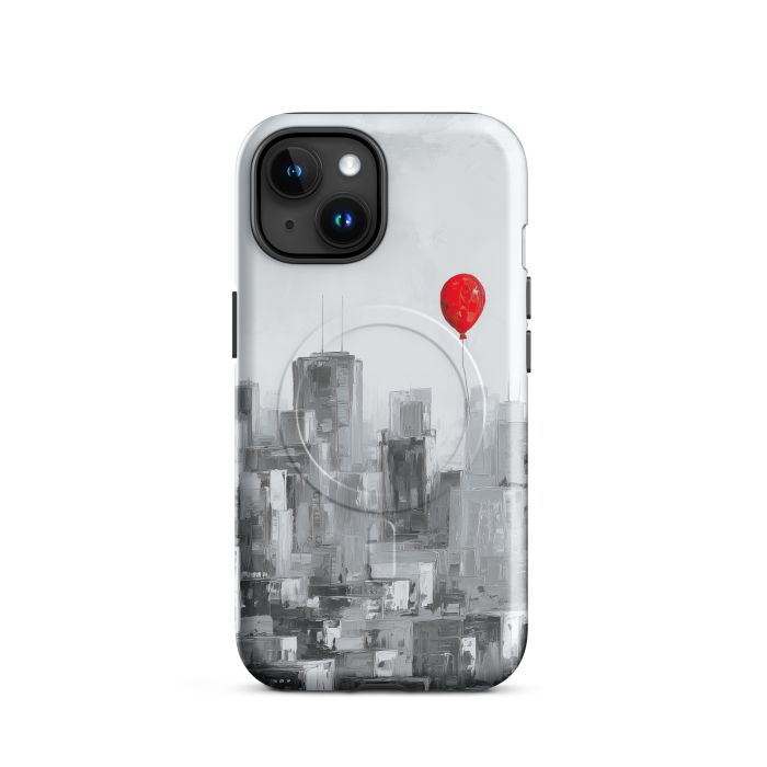SCARLET BALLOON SKY B&W - iPhone 15 MagSafe® tough case for iPhone®