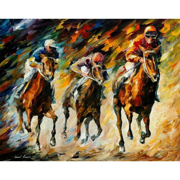 Leonid Afremov, oil on canvas, palette knife, buy original paintings, art, famous artist, biography, official page, online gallery, large artwork, fine, animal, pet, horse, polo, rider, horseman