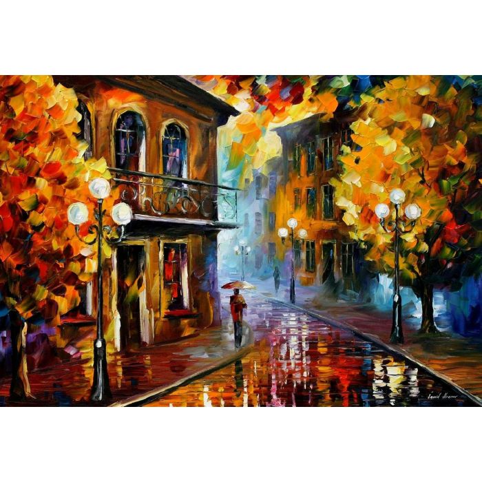 fall rain, rain at night, oil paintings rain