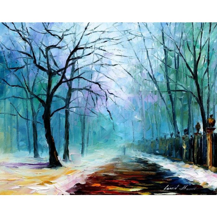 famous winter paintings, winter oil painting, fog oil painting