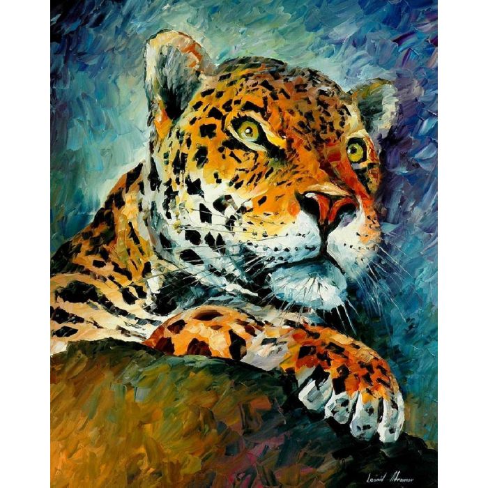 leopard painting, painted leopard