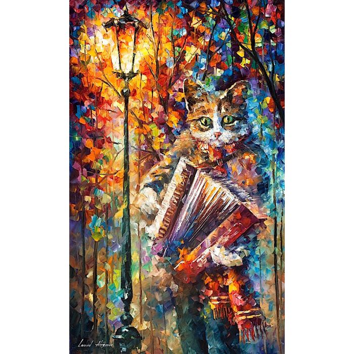 accordion artwork, cat accordion, accordion painting, accordian cat