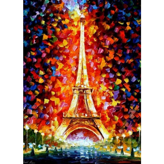 Eiffel tower lighted