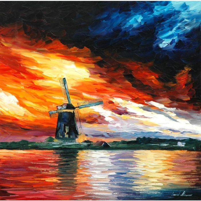 WINDMILL — HOLLAND — stretched painting