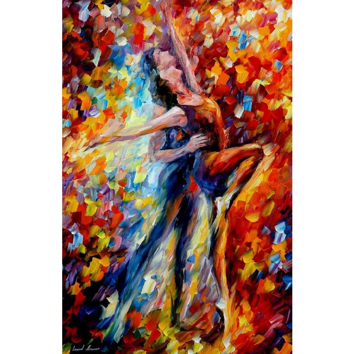 Leonid Afremov, oil on canvas, palette knife, buy original paintings, art, famous artist, biography, official page, online gallery, large artwork, dance, ballet, ballerina, man, woman, girl, guy
