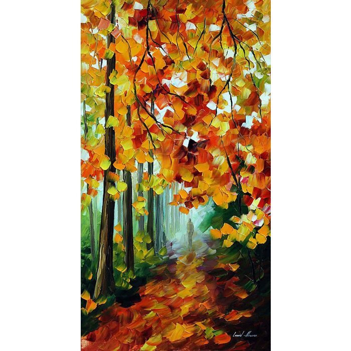 Paint a white leaves tree thick palette knife in Acrylic 