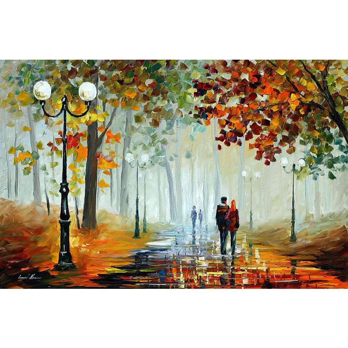 FOGGY EARLY MORNING — PALETTE KNIFE Oil Painting On Canvas By Leonid ...