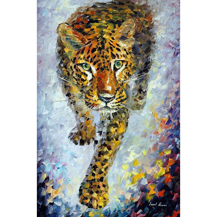 CHARMING CAT — Palette knife Oil Painting on Canvas by Leonid Afremov -  Size 24x30