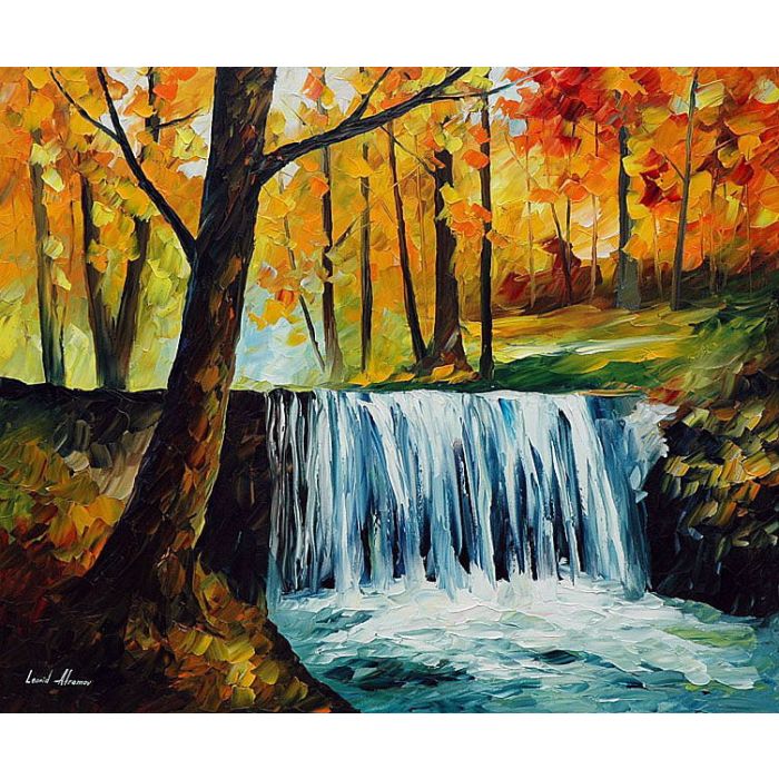 waterfall painting, waterfall art, oil painting waterfall, waterfall painting on canvas