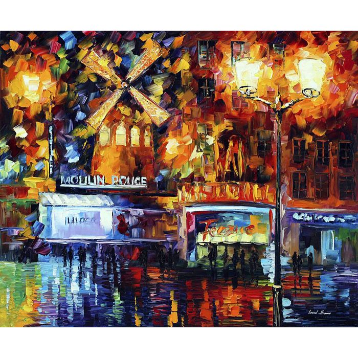 MOULIN ROUGE — PALETTE KNIFE Oil Painting On Canvas By Leonid