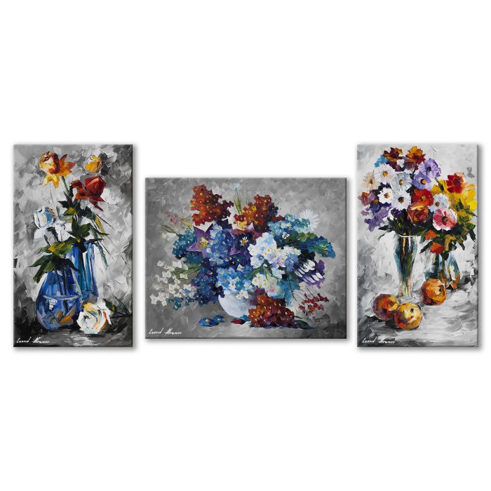 FLOWERS BLURE - SET OF 3 B&W